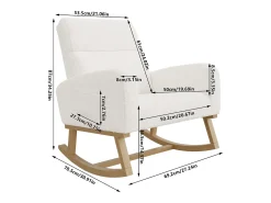 Mecedora Relax, Reposabrazos, Bolsillos, Patas de Madera, Terciopelo Beige Teddy, 150 kg