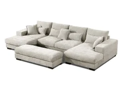 Mega Sofa Cama Chaise Longue Rinconera Kim 368cm, Gris