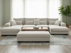 Mega Sofa Cama Chaise Longue Rinconera Kim 368cm, Gris