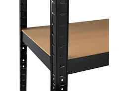 MegaPack 10 Estanterías Modulares Negras con 5 Baldas Ajustables 180x90x40cm 875Kg 7house