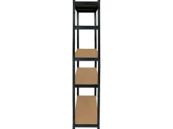 MegaPack 10 Estanterías Modulares Negras con 5 Baldas Ajustables 180x90x40cm 875Kg 7house