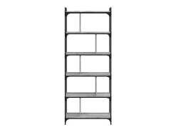 Merse Librería 6 estantes madera ingeniería gris Sonoma 76x32x192 cm