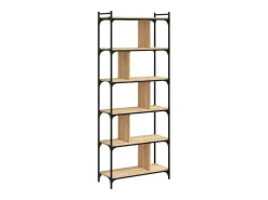 Merse Librería 6 estantes madera ingeniería roble Sonoma 76x32x192 cm