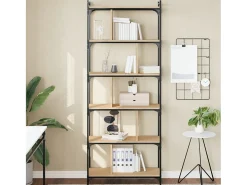 Merse Librería 6 estantes madera ingeniería roble Sonoma 76x32x192 cm