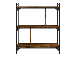 Merse Librería 3 estantes madera ingeniería roble ahumado 76x32x88 cm