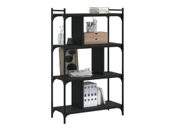 Merse Librería de 4 estantes madera de ingeniería negra 76x32x123 cm