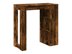 Mesa alta bar con estantes roble ahumado 102x50x103,5 cm
