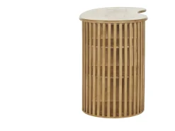 Mesa alta con almacenaje de madera maciza de mango 90 cm LOBIO