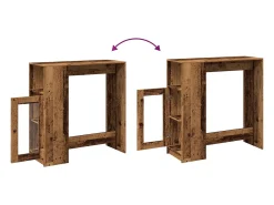 Mesa alta con estantes madera envejecida 101x40x103,5 cm