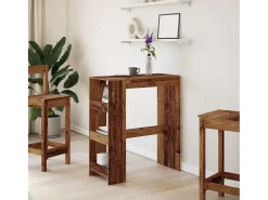 Mesa alta con estantes madera envejecida 90x40x103,5 cm