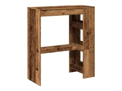 Mesa alta con estantes madera envejecida 90x40x103,5 cm