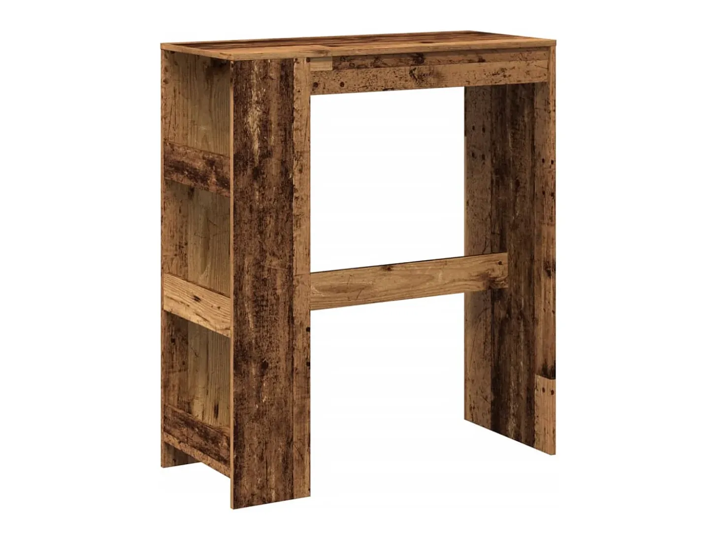 Mesa alta con estantes madera envejecida 90x40x103,5 cm