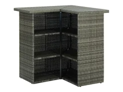 Mesa alta de bar de esquina ratán sintético gris 100x50x105 cm
