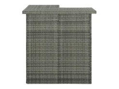 Mesa alta de bar de esquina ratán sintético gris 100x50x105 cm
