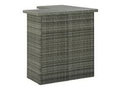 Mesa alta de bar de esquina ratán sintético gris 100x50x105 cm