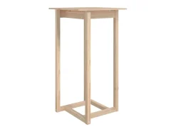 Mesa alta de bar de madera maciza de pino 60x60x110 cm ES921942