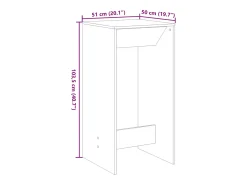 Mesa alta de bar madera ingeniería roble artisian 51x50x103,5cm