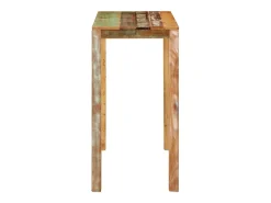 Mesa alta de bar madera maciza reciclada 112x55x108 cm