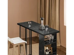 Mesa Alta de Bar Mesa alta de comedor con 3 Baldas 120 x 50 x 105 cm FWT100-SCH SoBuy ES