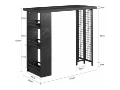 Mesa Alta de Bar Mesa alta de comedor con 3 Baldas 120 x 50 x 105 cm FWT100-SCH SoBuy ES