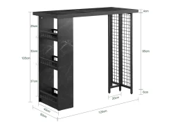Mesa Alta de Bar Mesa alta de comedor con 3 Baldas 120 x 50 x 105 cm FWT100-SCH SoBuy ES