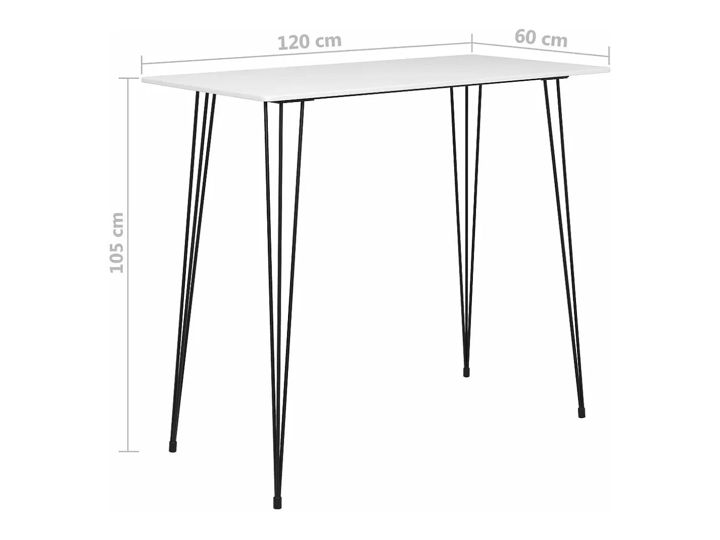Mesa alta de cocina blanco 120x60x105 cm ES379958