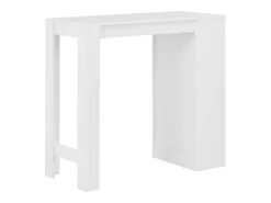 Mesa alta de cocina con estantería blanco 110x50x103 cm