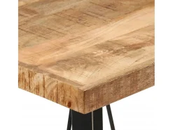 Mesa alta de hierro y madera maciza de mango 55x55x107 cm ES557490