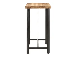 Mesa alta de hierro y madera maciza de mango 110x55x107 cm