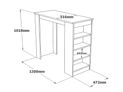 Mesa Alta Estilo Yurupa - Venprodin - 120 Cm Pino- Blanco