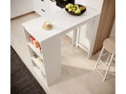 Mesa alta para Cocina Comedor en Blanco 110x50x103cm Kyra