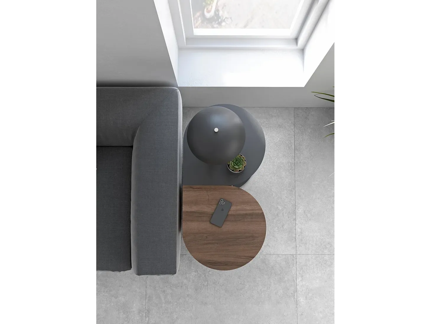 Mesa auxiliar - A62cm x L46cm x P55cm gris grafito -Trébol