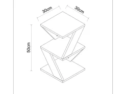Mesa auxiliar 3 niveles H50 cm - ALBENI