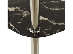 Mesa auxiliar 2 niveles vidrio transparente y negro 38x38x50 cm