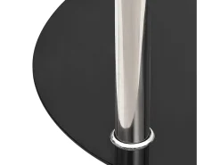 Mesa auxiliar 2 niveles vidrio templado transparente negro 38cm