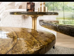 Mesa auxiliar - oro Cristal - 53 x 42 cm - DARI