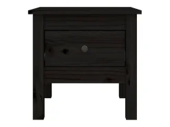 Mesa auxiliar 2 uds de madera maciza de pino negro 40x40x39 cm