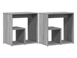 Mesa auxiliar 2 uds madera ingeniería gris Sonoma 50x30x50 cm ES670329