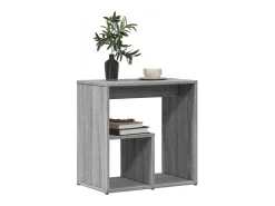 Mesa auxiliar 2 uds madera ingeniería gris Sonoma 50x30x50 cm