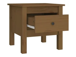Mesa auxiliar 2 uds madera maciza pino marrón miel 40x40x39 cm