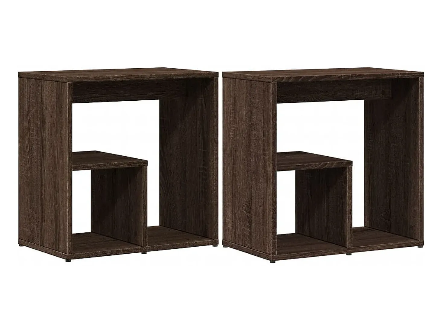 Mesa auxiliar 2 uds madera ingeniería marrón roble 50x30x50 cm ES686855