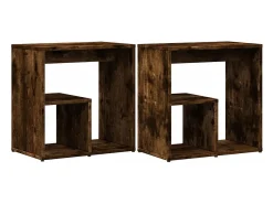 Mesa auxiliar 2 uds madera ingeniería roble ahumado 50x30x50 cm ES364344