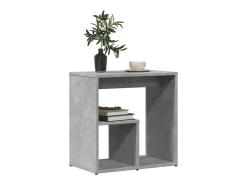 Mesa auxiliar 2 uds madera ingeniería gris hormigón 50x30x50 cm ES670336