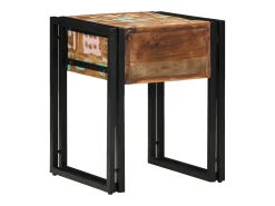 Mesa auxiliar 40 x 40 x 50 cm Madera recuperada maciza y metal