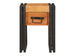 Mesa auxiliar 30 x 30 x 40 cm Madera de acacia sólida y metal