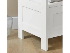 Mesa Auxiliar Alta Mesita de noche con 1 cajón y 3 Niveles Mesa para salón comedor Blanco 30 x 28 x 74 cm FBT91-W SoBuy ES