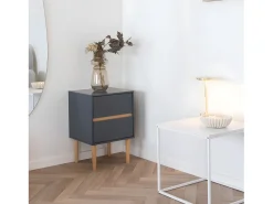 Mesa auxiliar cúbica blanca 45 x 45 x 45 cm