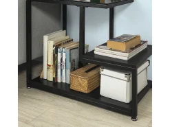 Mesa Auxiliar con 3 Estantes, Consola,Mesita de Noche para Salón Comedor, Teléfono o Lampara Negro FBT65-SCH SoBuy ES