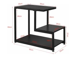 Mesa Auxiliar con 3 Estantes, Consola,Mesita de Noche para Salón Comedor, Teléfono o Lampara Negro FBT65-SCH SoBuy ES