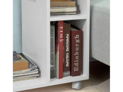 Mesa Auxiliar con 2 Estantes, Consola,Mesita de Noche con Ruedas para iPad, Teléfono o Lampara FBT48-W SoBuy ES